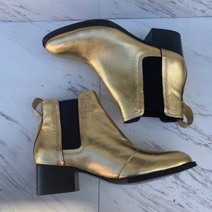 Rag & Bone Chelsea Ankle Bootie Gold Sz 11